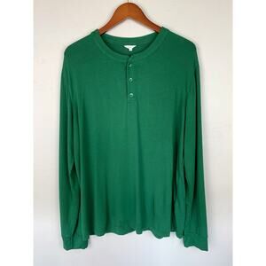Eberjey Henry Jersey Knit Pajama Top Henley Shirt Green Soft Tencel Men's L